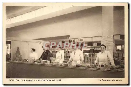 Cartes postales Tabac Pavillon des tabacs Exposition de 1937 Le comptoir de vente