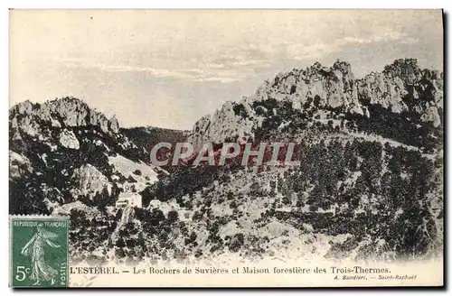 Cartes postales Foret L&#39Esterel Les rochers de Suvieres et Maison forestiere des Trois Thermes