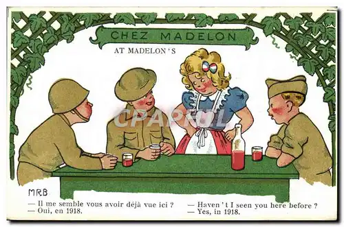 Cartes postales Fantaisie Militaria Chez Madelon