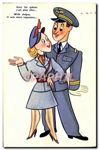 Ansichtskarte AK Fantaisie Militaria Illustrateur Cass Pilote Aviation