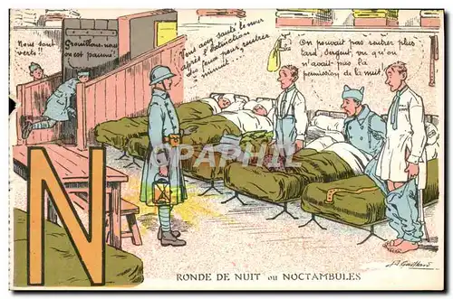 Cartes postales Fantaisie Militaria Ronde de nuit ou noctambules
