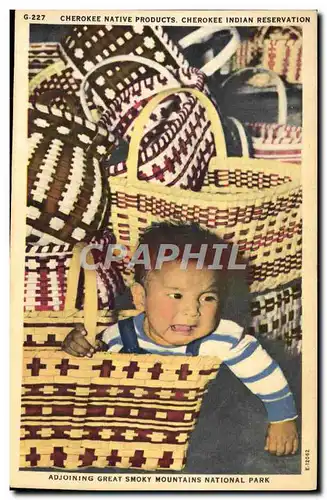 Cartes postales Indiens Adjoining great Smoky Mountains National Park Cherokee Indian reservation