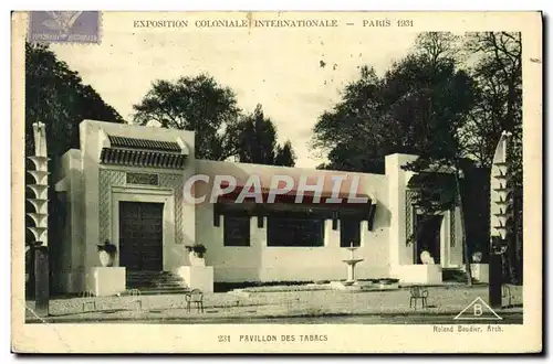 Cartes postales Paris Exposition coloniale internationale 1931 Pavillon des Tabacs