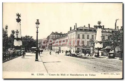 Cartes postales Lyon Cours du Midi et manufacture de tabac