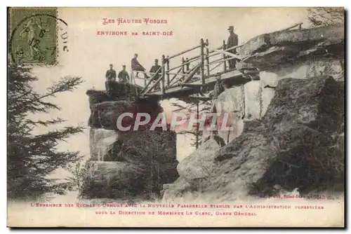 Cartes postales Hautes Vosges Environs de Saint Die L&#39ensemble des roches d&#39Ormont avec la nouvelle passer