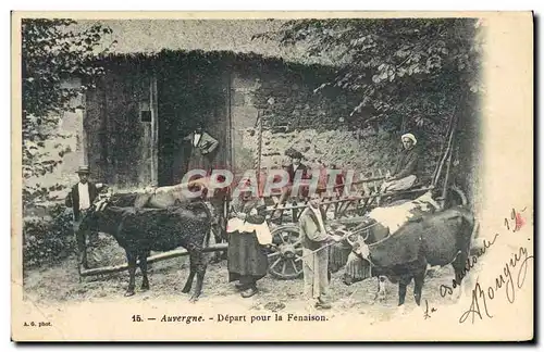 Ansichtskarte AK Auvergne Depart pour la fenaison Folklore