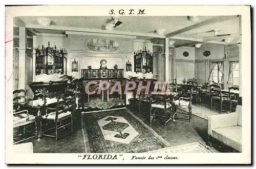 Cartes postales Bateau Paquebot SGTM Floraida Fumoir des 1ere classes Tabac