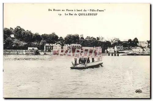 Cartes postales Bateau De Rouen au Havre a bord du Felix Faure Le bac de Quilleboeuf