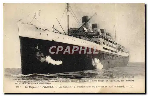 Cartes postales Bateau Paquebot France Cie Generale Transatlantique