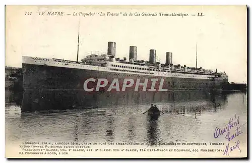 Cartes postales Bateau Paquebot Le Havre Transatlantique France