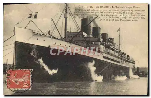 Ansichtskarte AK Bateau Paquebot Le Havre Transatlantique France