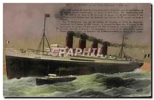 Cartes postales Bateau Paquebot Le Havre Transatlantique France