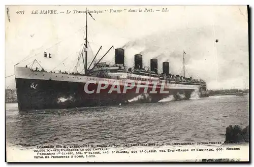 Ansichtskarte AK Bateau Paquebot Le Havre Transatlantique France