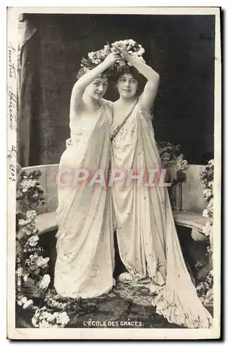 Cartes postales Fantaisie Femmes L&#39ecole des graces