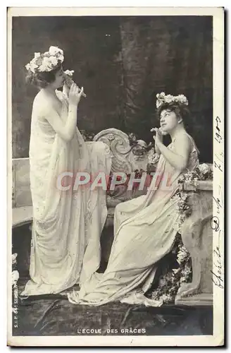 Cartes postales Fantaisie Femmes L'ecole des graces