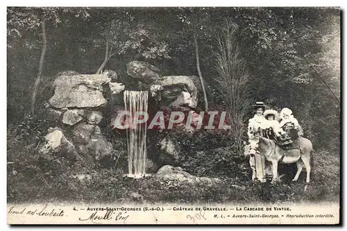 Ansichtskarte AK Ane Mule Auvers Saint Georges Chateau de Gravelle La cascade de Vintue