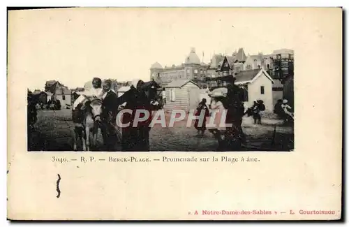 Cartes postales Ane Mule Berck Plage Promenade sur la plage a ane