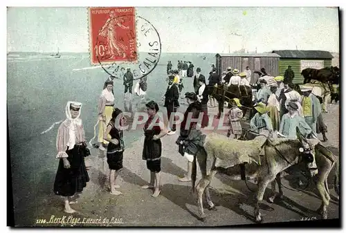 Ansichtskarte AK Ane Mule Berck Plage L&#39heure du bain