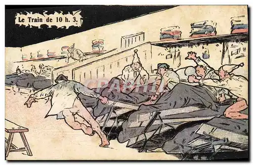Cartes postales Militaria Le train de 10h3