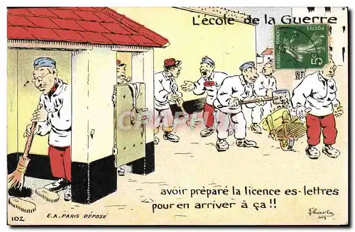 Cartes postales Militaria L&#39ecole de la guerre Licence es lettre