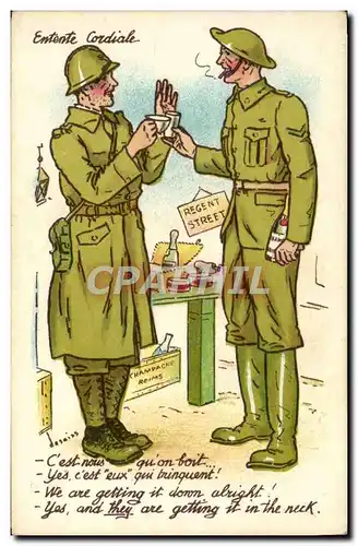 Cartes postales Militaria Entente cordiale