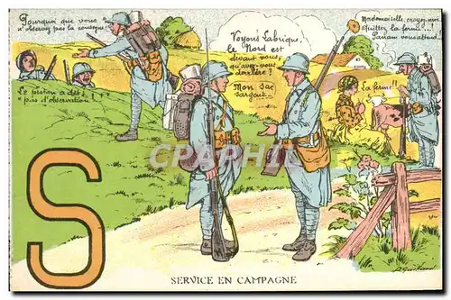 Cartes postales Militaria Services en campagne