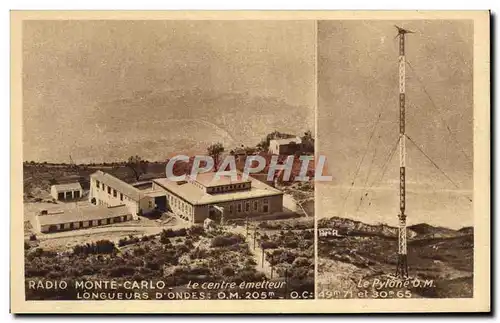 Cartes postales Radio Monte Carlo le centre emetteur Telegraphie