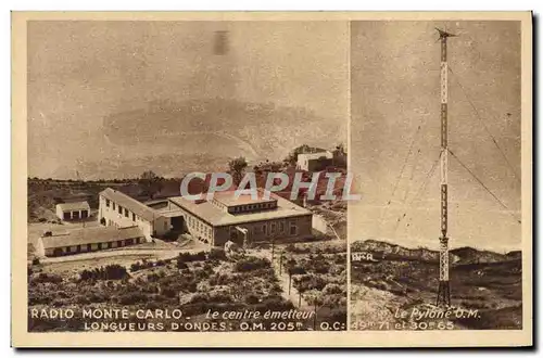 Cartes postales Radio Monte Carlo le centre emetteur Telegraphie