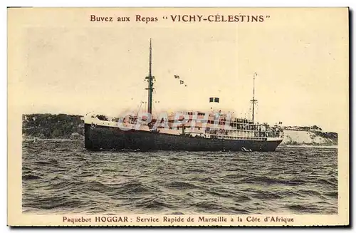 Cartes postales Bateau Paquebot Hoggar Service rapide de Marseille a la Cote d'Afrique