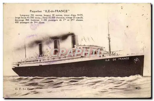 Ansichtskarte AK Bateau Paquebot Ile de France