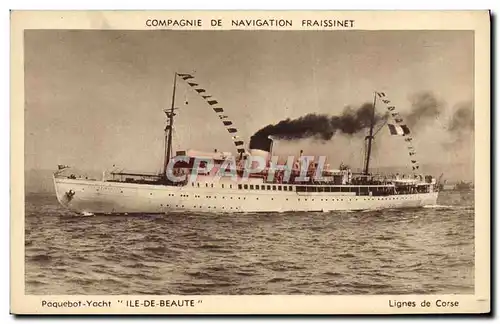 Cartes postales Bateau Paquebot Yacht Ile de Beaute Fraissinet Lignes de Corse