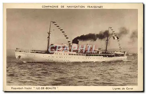 Cartes postales Bateau Paquebot Yacht Ile de Beaute Fraissinet Lignes de Corse