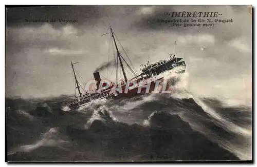 Cartes postales Bateau Paquebot de la Cie Paquet Imerethie