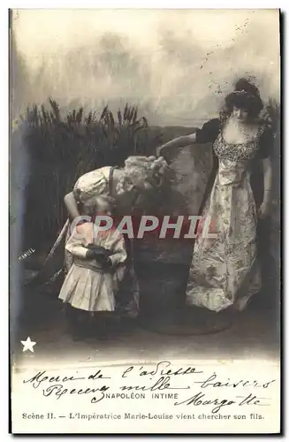 Cartes postales Fantaisie Napoleon 1er intime L&#39imperatrice Marie Louise vient chercher son fils