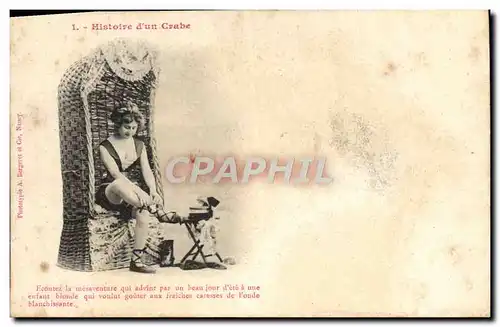 Cartes postales Fantaisie Histoire d&#39un crabe Femme