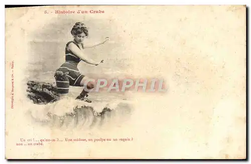 Cartes postales Fantaisie Histoire d&#39un crabe Femme