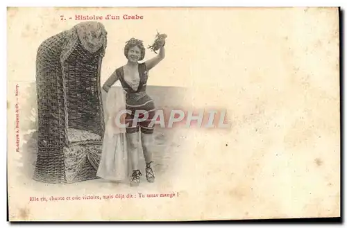 Cartes postales Fantaisie Histoire d&#39un crabe Femme