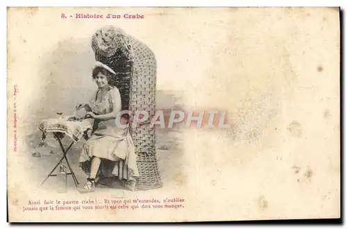 Cartes postales Fantaisie Histoire d&#39un crabe Femme