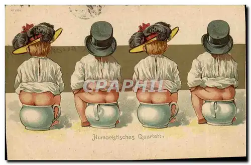 Cartes postales Fantaisie Humoristisches Quartett Enfants