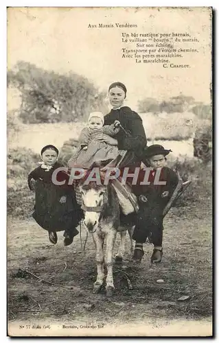 Cartes postales Ane Mule Aux marais vendeens Femme Enfants