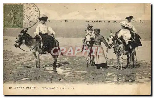 Cartes postales Ane Mule Berck Plage Promenade a anes