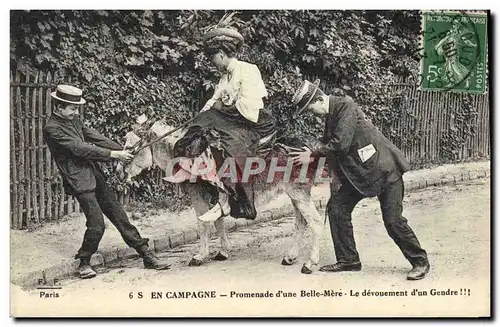 Cartes postales Ane Mule Promenade d&#39une belle mere Le devouement d&#39un gendre