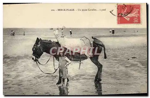 Ansichtskarte AK Ane Mule Berck Plage Un jeune cavalier Enfant