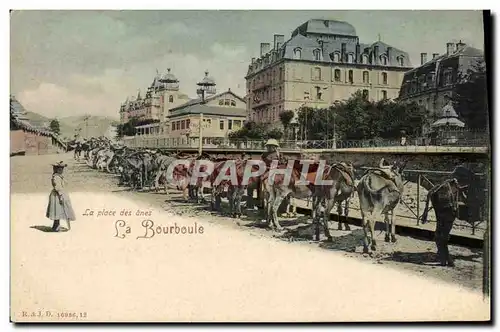 Cartes postales Ane Mule La Bourboule La place des anes