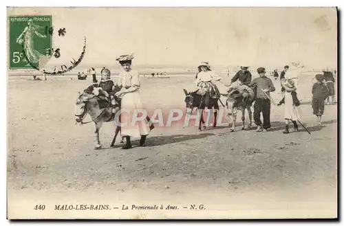 Cartes postales Ane Mule Malo les Bains La promenade des anes