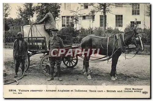 Cartes postales Voiture reservoir Armees anglaise et indienne Militaria