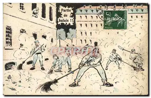 Cartes postales Militaria Partie de balais