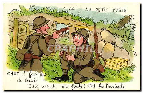 Cartes postales Militaria Au petit poste