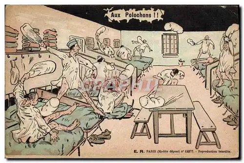 Cartes postales Militaria Aux pelochons