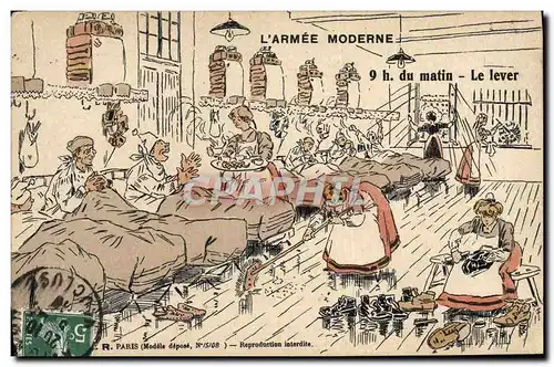 Cartes postales Militaria L&#39armee moderne 9h du matin Le lever